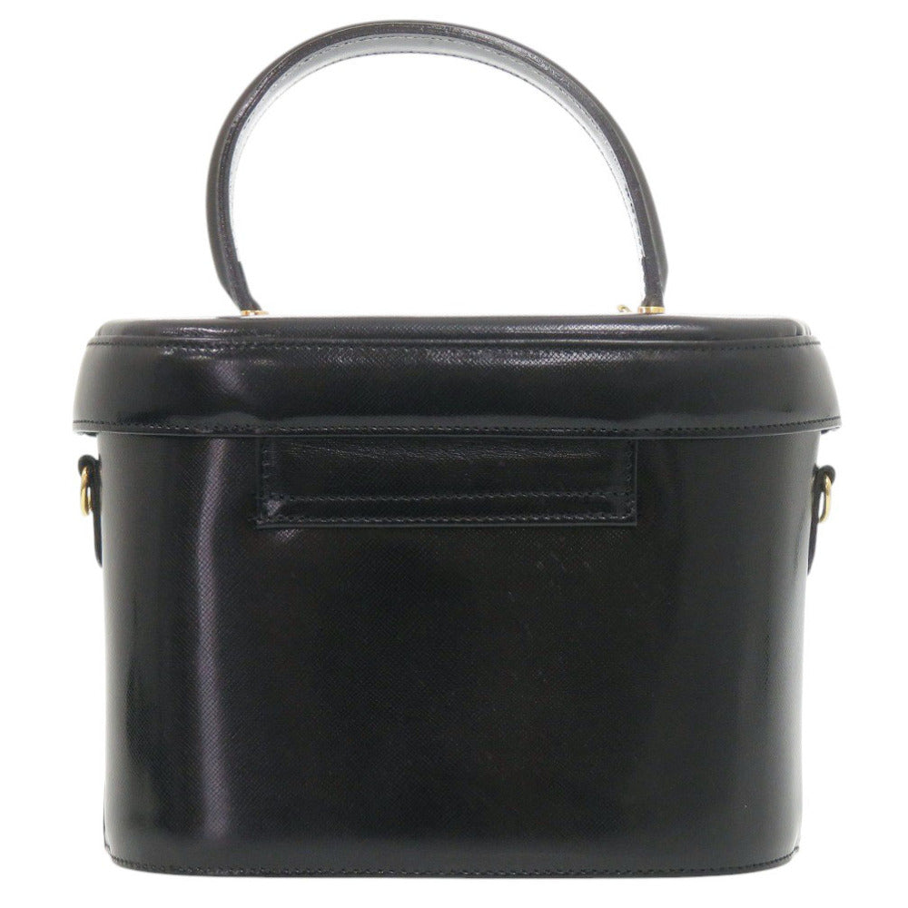 美品 ジャンニ ヴェルサーチ 847312 2WAY レザー ブラック ハンドバッグ バニティバッグ ブラック 0166【中古】Gianni Versace