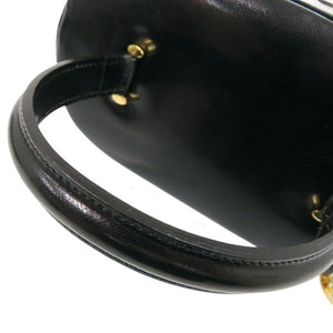 美品 ジャンニ ヴェルサーチ 847312 2WAY レザー ブラック ハンドバッグ バニティバッグ ブラック 0166【中古】Gianni Versace