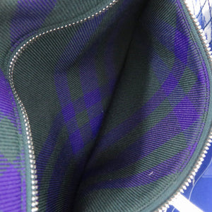 美品 バーバリー EKD ビニール/キャンバス クリア/グリーン トラベルポーチ 0187【中古】BURBERRY