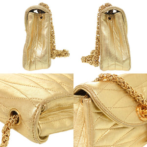 シャネル ココマーク ラムスキン ゴールド金具 2番台 ゴールド チェーンバッグ 0195【中古】CHANEL