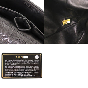 シャネル マトラッセ イーストウエスト ココマーク キャビアスキン ゴールド金具 10番台 ブラック チェーンショルダー ショルダーバッグ 黒 0199【中古】CHANEL