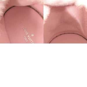 未使用 ルイ ヴィトン シーショアライン エスパドリーユ サイズ38 1/2 フェイクファー 麻 ピンク スリッポン シューズ LV 0215【中古】LOUIS VUITTON