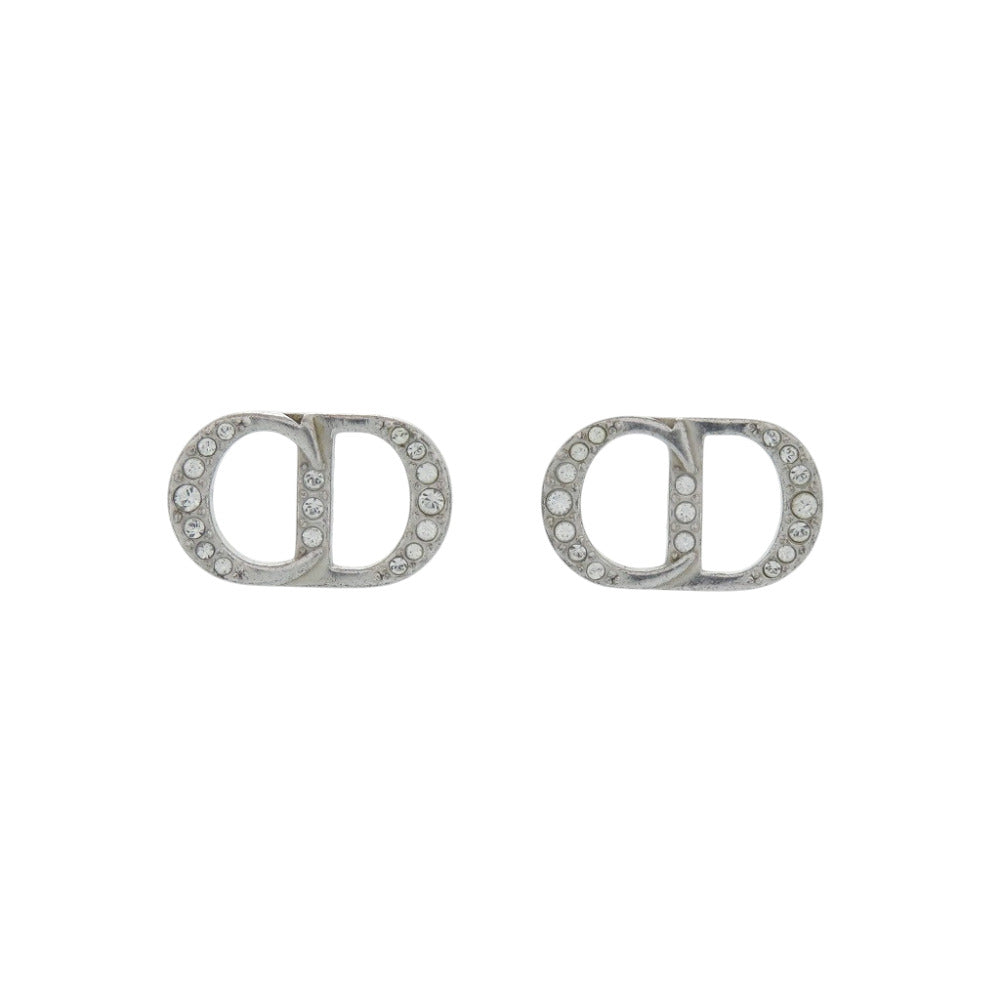 クリスチャンディオール CD ロゴ ラインストーン ピアス シルバー925 ラインストーン シルバー 0222【中古】Christian Dior