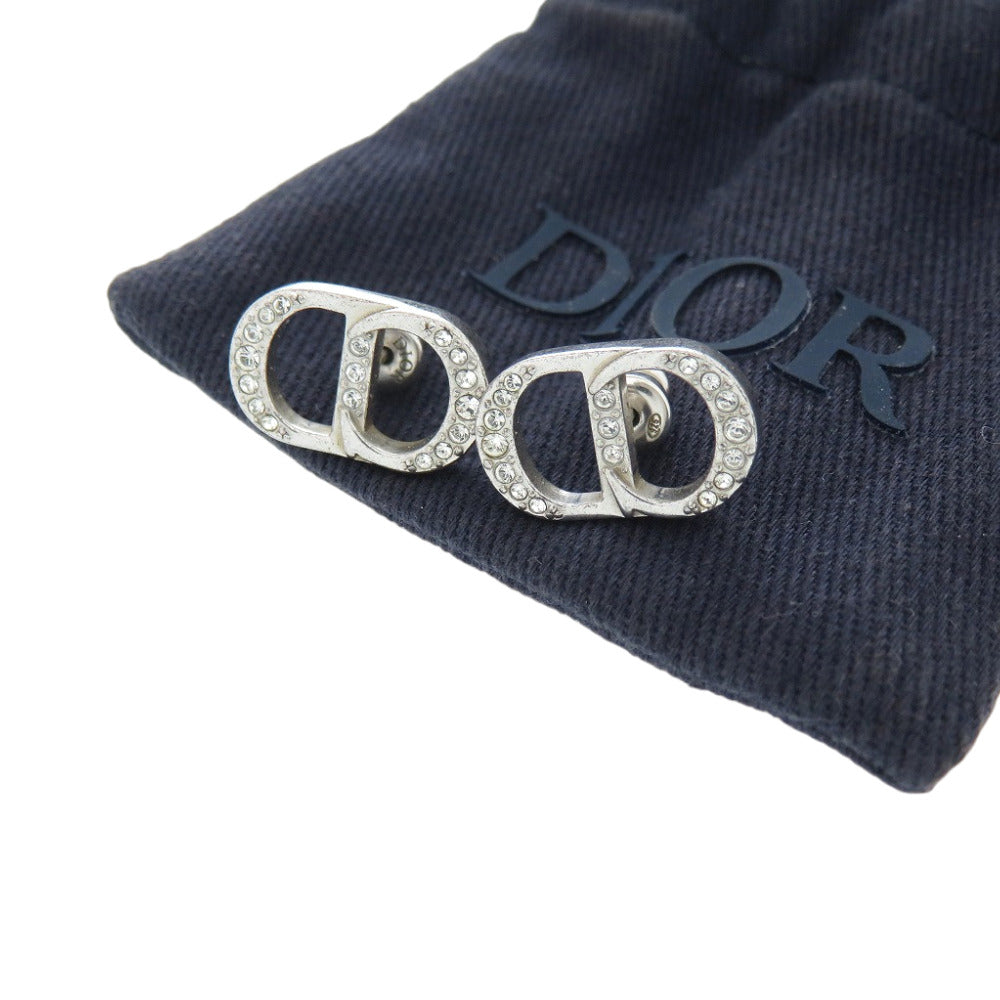 クリスチャンディオール CD ロゴ ラインストーン ピアス シルバー925 ラインストーン シルバー 0222【中古】Christian Dior