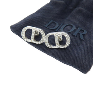 クリスチャンディオール CD ロゴ ラインストーン ピアス シルバー925 ラインストーン シルバー 0222【中古】Christian Dior