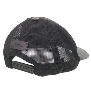 美品 グッチ ベースボールキャップ 510950 メッシュ ブラック 帽子 黒 0260【中古】GUCCI メンズ