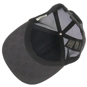 美品 グッチ ベースボールキャップ 510950 メッシュ ブラック 帽子 黒 0260【中古】GUCCI メンズ