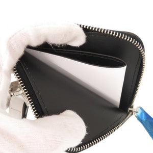 未使用 モンクレール CARTOON FLAT WALLET SMALL ストラップ付き コミックラベル 6C00002 レザー ホワイト コインケース ミニ財布 0269【中古】MONCLER