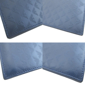新品同様 エンポリオアルマーニ レザー ネイビー 紺 2つ折り長財布 財布 0270【中古】EMPORIO ARMANI