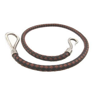 美品 エルメス ジャンボ 編み込み レザー ブラウン 茶 2連 ブレスレット 0292【中古】HERMES