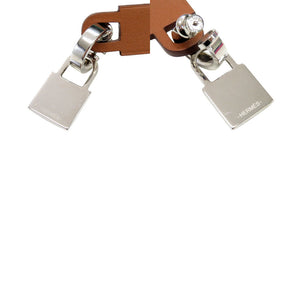 美品 エルメス オーケリー メタル スイフト シルバー ブラウン Y刻印(2020年製) ピアス 0316【中古】HERMES