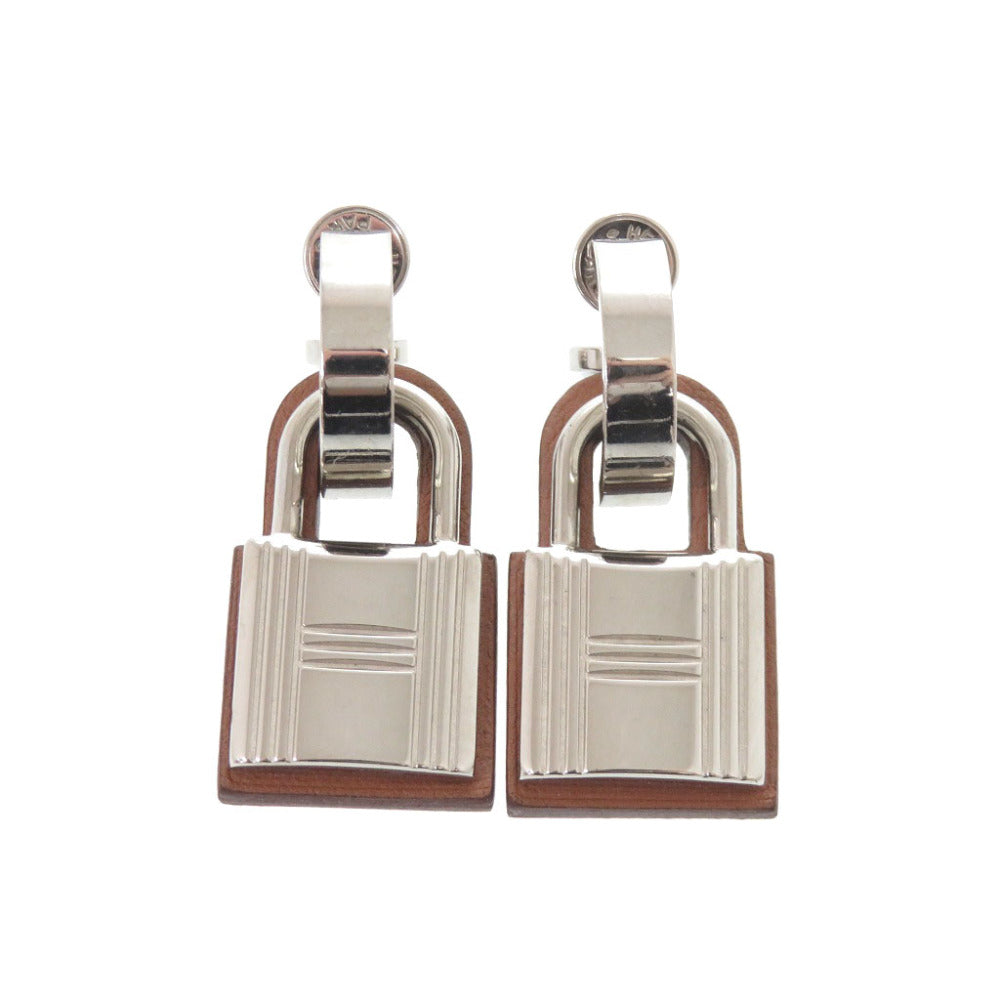 美品 エルメス オーケリー メタル スイフト シルバー ブラウン Y刻印(2020年製) ピアス 0316【中古】HERMES