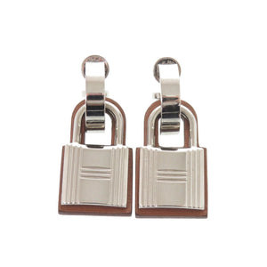 美品 エルメス オーケリー メタル スイフト シルバー ブラウン Y刻印(2020年製) ピアス 0316【中古】HERMES