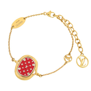 美品 ルイ・ヴィトン
 ブラスレ レイディ ラッキー M64761 ブレスレット
 メタル ゴールド LV 0319
【中古】LOUIS VUITTON レディース