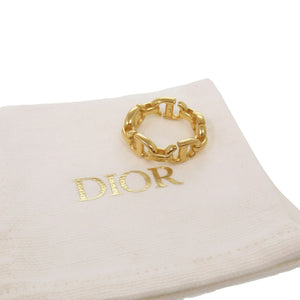 美品 クリスチャンディオール CD NAVY ロゴリング メタル 12.5号 ゴールド リング 金0332【中古】Christian Dior