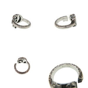美品 グッチ アラベスク ダブルG シルバー925 9号 リング 指輪 シルバー 0333【中古】GUCCI