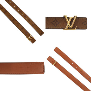 新品同様 ルイ ヴィトン サンチュール アイコニック M0440 レザー ブラウン ベルト 茶 LV 0356【中古】LOUIS VUITTON
