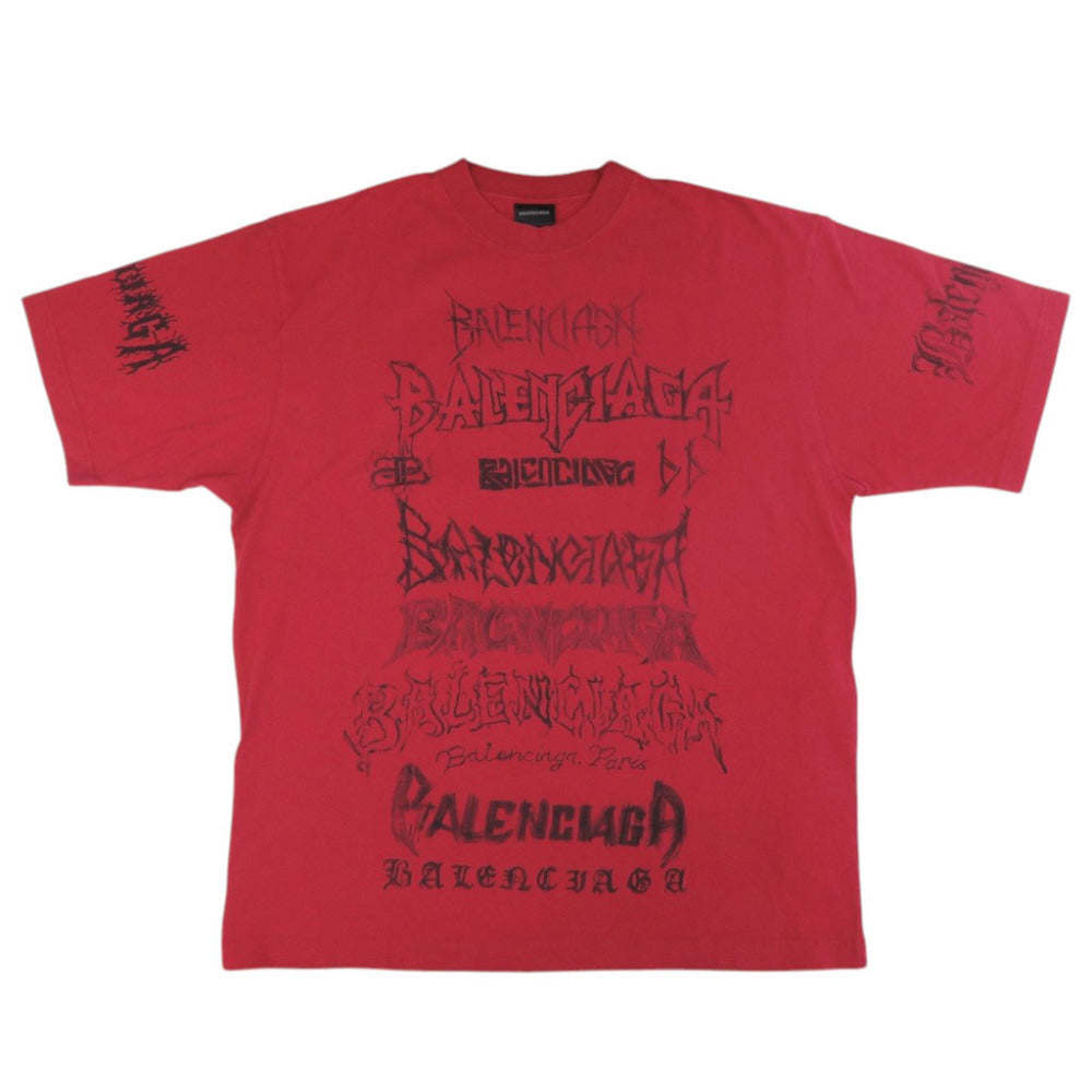 新品同様 バレンシアガ DIY METAL コットン サイズM レッド 半袖 Tシャツ 赤 0385【中古】BALENCIAGA メンズ