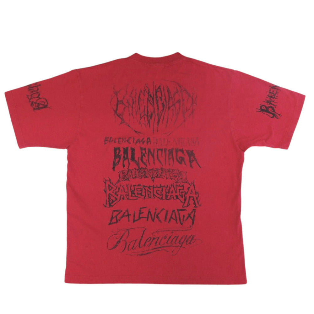 新品同様 バレンシアガ DIY METAL コットン サイズM レッド 半袖 Tシャツ 赤 0385【中古】BALENCIAGA メンズ