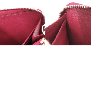 新品同様 カルティエ レ マスト レザー ホットピンク ラウンドファスナー 長財布 0417【中古】CARTIER