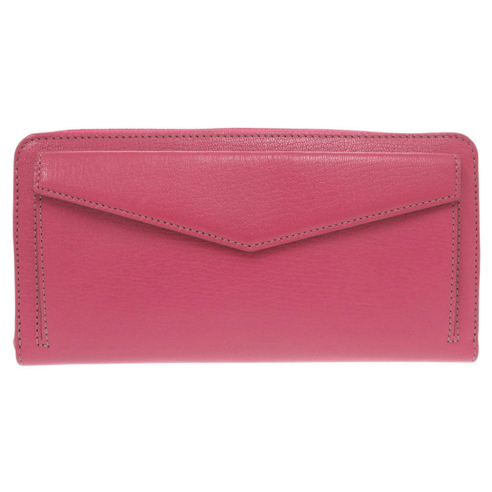 新品同様 カルティエ レ マスト レザー ホットピンク ラウンドファスナー 長財布 0417【中古】CARTIER