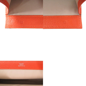 新品同様 エルメス カロMM シェーブル オレンジ □H刻印（2004年製） ポーチ バッグ 0421【中古】HERMES