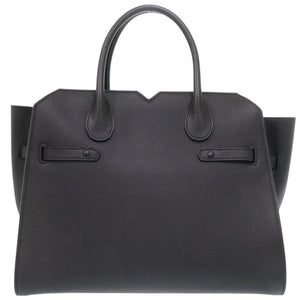 美品 ヴァレクストラ ミラノバッグ ミディアム 2WAY レザー ブラック ハンドバッグ 黒 0448【中古】Valextra