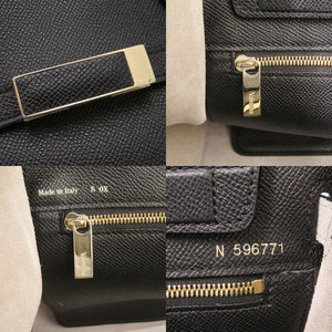 美品 ヴァレクストラ ミラノバッグ ミディアム 2WAY レザー ブラック ハンドバッグ 黒 0448【中古】Valextra