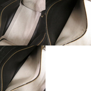 美品 ヴァレクストラ ミラノバッグ ミディアム 2WAY レザー ブラック ハンドバッグ 黒 0448【中古】Valextra