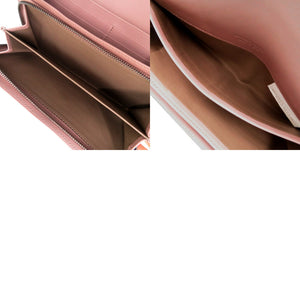 新品同様 ボッテガヴェネタ イントレチャート 長財布 レザー ピンク 0480【中古】BOTTEGAVENETA