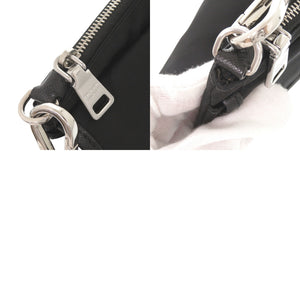 新品同様 プラダ トライアングルロゴ 2NH011 ナイロン ブラック クラッチバッグ セカンドバッグ 黒 0503【中古】PRADA