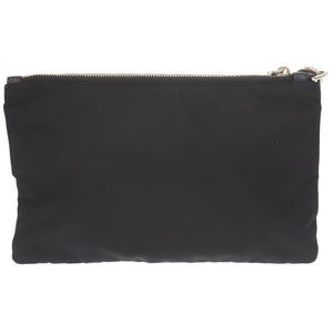 新品同様 プラダ トライアングルロゴ 2NH011 ナイロン ブラック クラッチバッグ セカンドバッグ 黒 0503【中古】PRADA