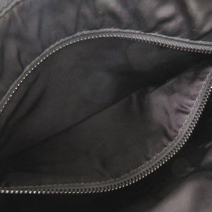 美品 プラダ トライアングルロゴ 2VH078 レザー ブラック ブルー ショルダーバッグ 黒 548【中古】PRADA