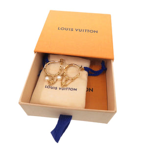 新品同様 ルイ ヴィトン ブルーミングピアス パール M02819 メタル フェイクパール ゴールド LV 0553【中古】LOUIS VUITTON