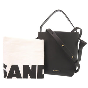 新品同様 ジルサンダー KNOT HOBO MINI ノット ホーボー ミニ レザー ブラック 2WAY ハンドバッグ ショルダーバッグ 黒 0585【中古】JIL SANDER