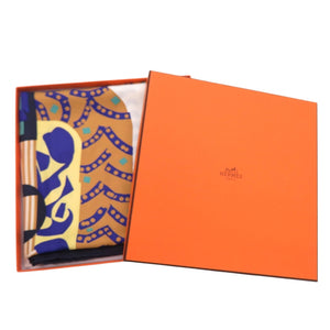 エルメス カレ90 SILLA DE GAUCHO ガウチョの鞍 シルク ホワイト マルチカラー スカーフ 白 0587【中古】HERMES