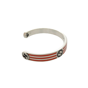 美品 グッチ adidas アディダス コラボ シルバー925 シルバー オレンジ バングル 0591【中古】GUCCI メンズ