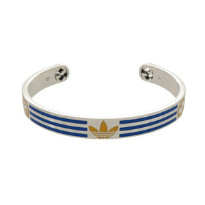 美品 グッチ adidas アディダス コラボ バングル シルバー925 ブルー 0592【中古】GUCCI メンズ