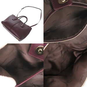 美品 トッズ Dスタイリング レザー パープル 2WAY ハンドバッグ ショルダーバッグ トートバッグ 0619【中古】TOD’S