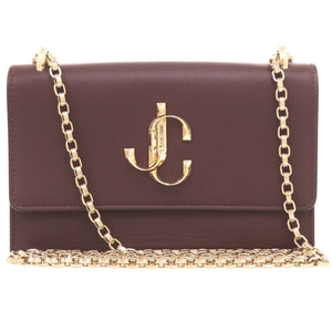 美品 ジミーチュウ BOHEMIA チェーンショルダー レザー ボルドー ショルダーバッグ 0620【中古】JIMMY CHOO