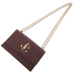 美品 ジミーチュウ BOHEMIA チェーンショルダー レザー ボルドー ショルダーバッグ 0620【中古】JIMMY CHOO