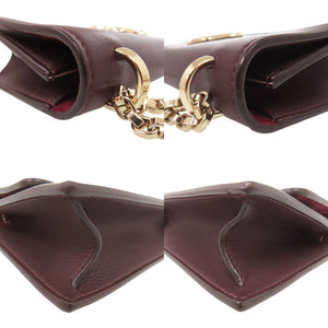 美品 ジミーチュウ BOHEMIA チェーンショルダー レザー ボルドー ショルダーバッグ 0620【中古】JIMMY CHOO