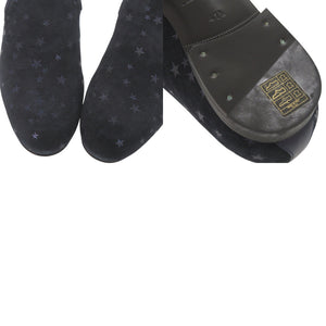 未使用 ジミーチュウ 星柄 スエード サイズ41 1/2 ネイビー スリッポン シューズ 0628【中古】JIMMY CHOO メンズ
