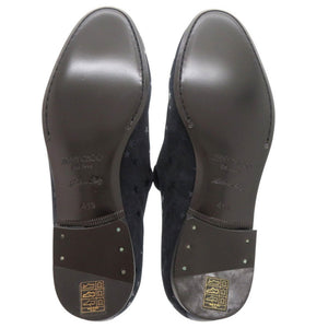 未使用 ジミーチュウ 星柄 スエード サイズ41 1/2 ネイビー スリッポン シューズ 0628【中古】JIMMY CHOO メンズ