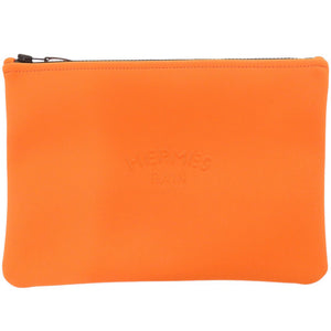 新品同様 エルメス ネオバン MM ポリアミド オレンジ ポーチ 0634【中古】HERMES