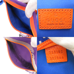 新品同様 グッチ GGナイロン GGベルト 752102 ナイロン ラバー ブルー ボディバッグ 青 0635【中古】GUCCI メンズ