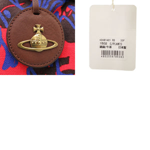 美品 ヴィヴィアンウエストウッド キャンバス/レザー レッド/ブルー ハンドバッグ 赤 青 0638【中古】Vivienne Westwood