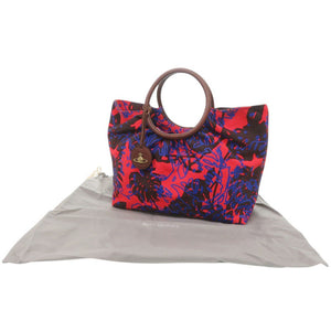 美品 ヴィヴィアンウエストウッド キャンバス/レザー レッド/ブルー ハンドバッグ 赤 青 0638【中古】Vivienne Westwood