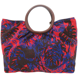 美品 ヴィヴィアンウエストウッド キャンバス/レザー レッド/ブルー ハンドバッグ 赤 青 0638【中古】Vivienne Westwood
