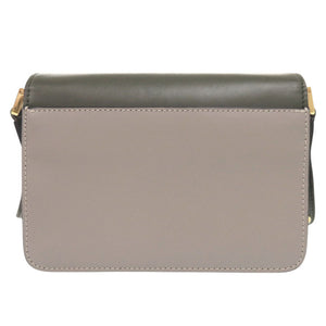 美品 マルニ TRUNK トランク レザー グリーン グレー ショルダーバッグ 0648【中古】MARNI